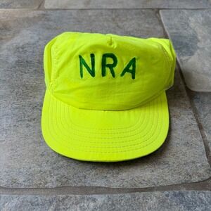 Vintage 80s NRA Neon Trucker Hat – Made‎ in USA Adjustable Snapback Cap